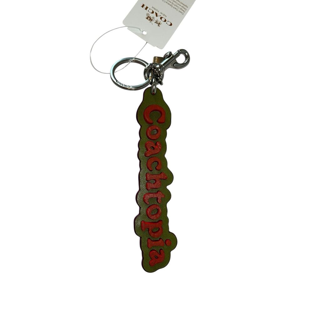 Coach Logo Bag Charm In Coachtopia Leather